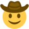 Cowboy Hat Face emoji on Twitter